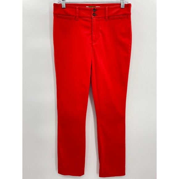 ANTHROPOLOGIE Red Flat Front Slim Chino Pants Size 6 - Picture 1 of 6